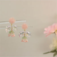 Thumbnail for Chic Seed Beaded Floral Bowknot Rose Earrings - ArtGalleryZen