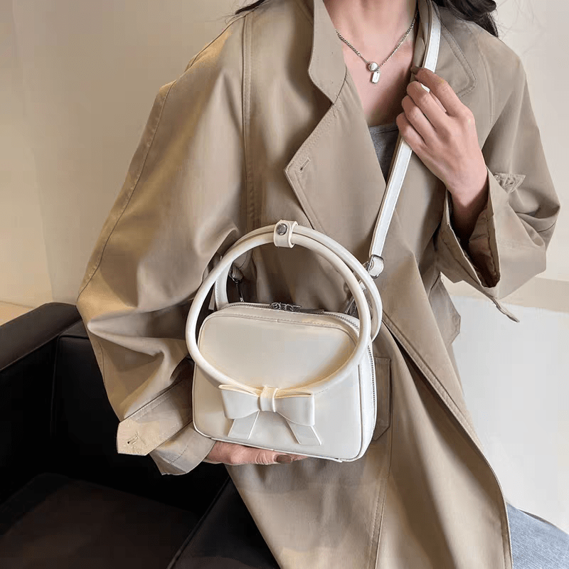 Chic Shoulder Crossbody Bowknot Leather Bag - ArtGalleryZen