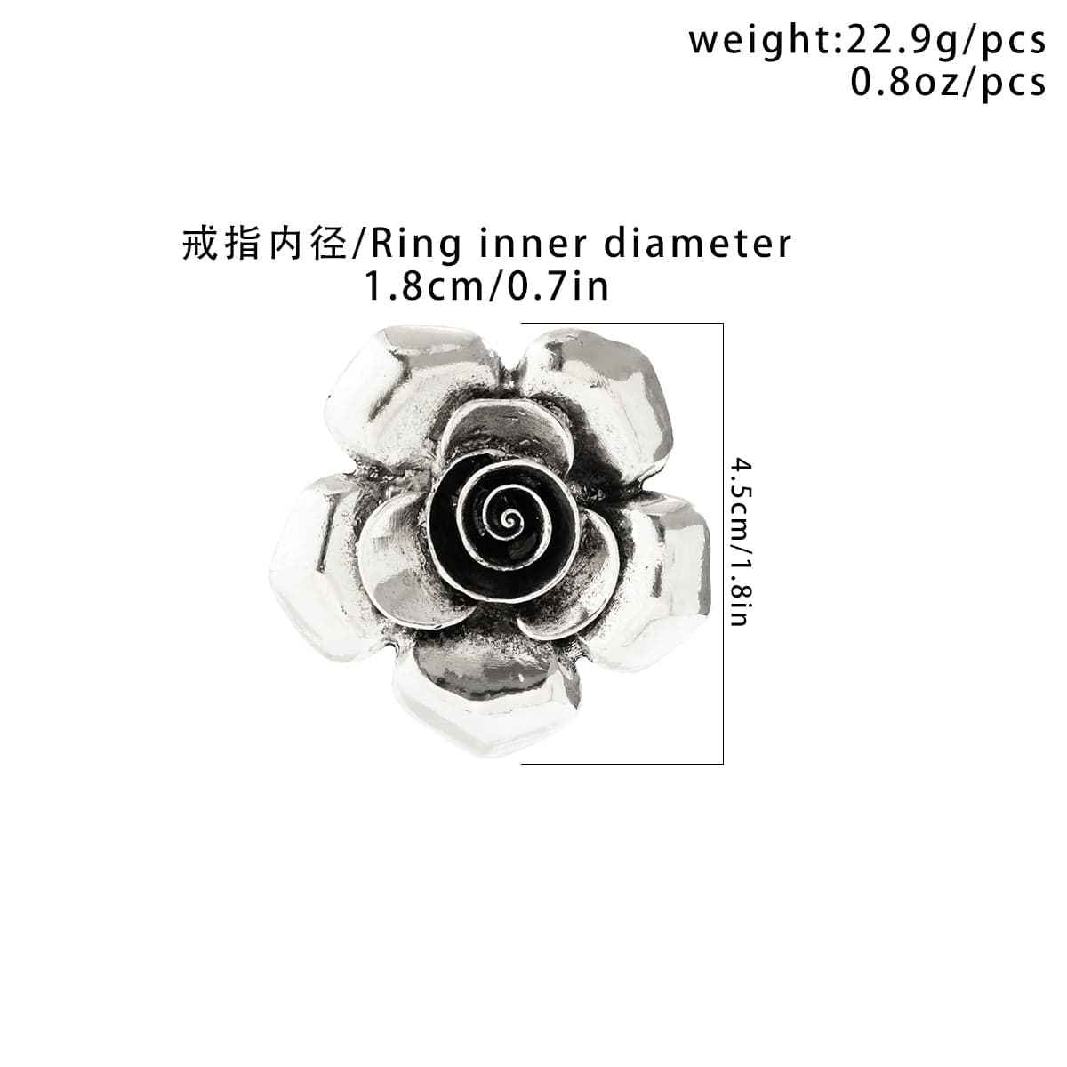 Chic Silver Tone Flower Open Ring - ArtGalleryZen