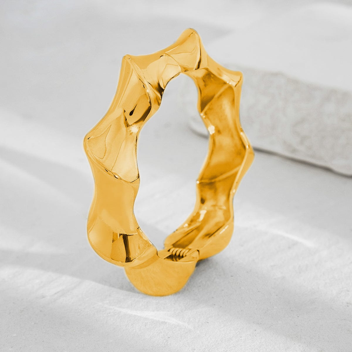 Chic Silver Tone Glossy Twisted Bangle Bracelet - ArtGalleryZen