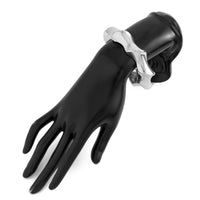 Thumbnail for Chic Silver Tone Glossy Twisted Bangle Bracelet - ArtGalleryZen