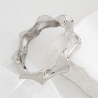 Thumbnail for Chic Silver Tone Glossy Twisted Bangle Bracelet