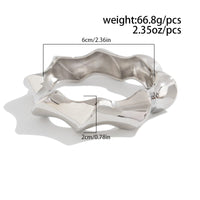 Thumbnail for Chic Silver Tone Glossy Twisted Bangle Bracelet