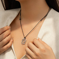 Thumbnail for Chic Spiral Square Wax Cord String Necklace