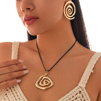 Thumbnail for Chic Spiral Triangle Wax Cord String Necklace - ArtGalleryZen