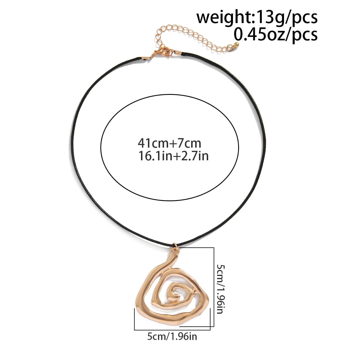 Chic Spiral Triangle Wax Cord String Necklace - ArtGalleryZen