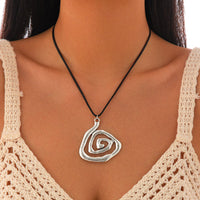 Thumbnail for Chic Spiral Triangle Wax Cord String Necklace