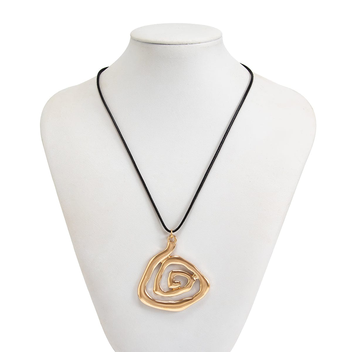 Chic Spiral Triangle Wax Cord String Necklace