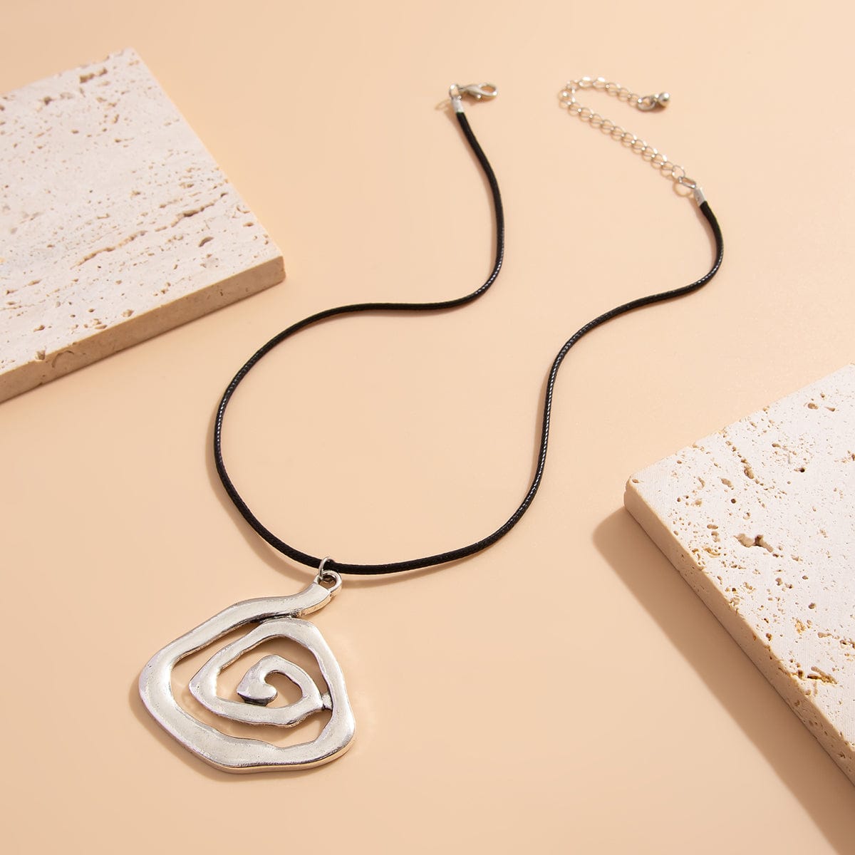 Chic Spiral Triangle Wax Cord String Necklace