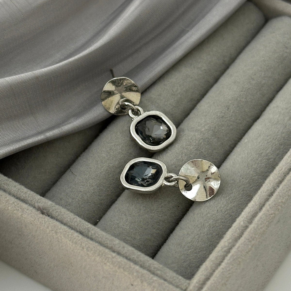 Chic Square Rhinestone Dangle Earrings - ArtGalleryZen