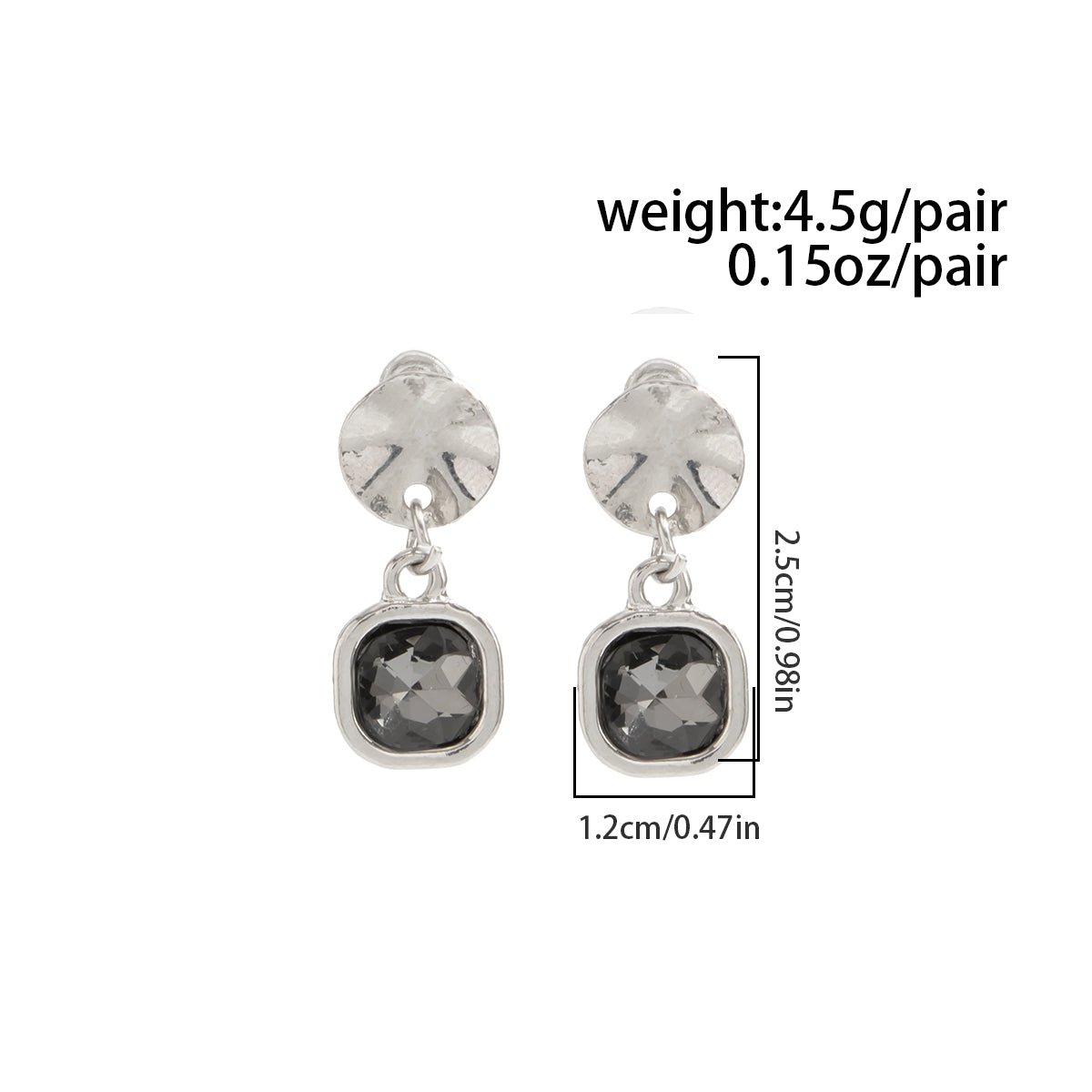 Chic Square Rhinestone Dangle Earrings - ArtGalleryZen