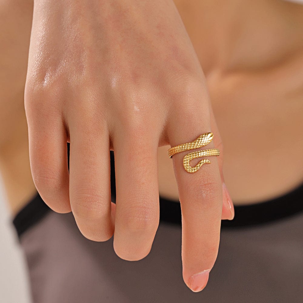 Chic Stainless Steel Snake Ring - ArtGalleryZen