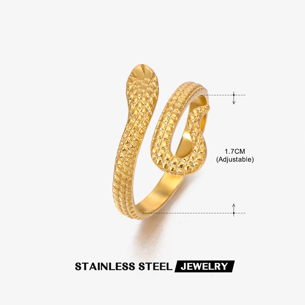 Chic Stainless Steel Snake Ring - ArtGalleryZen