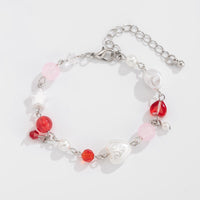 Thumbnail for Chic Star Heart Pearl Crystal Chain Bracelet - ArtGalleryZen
