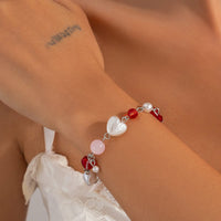 Thumbnail for Chic Star Heart Pearl Crystal Chain Bracelet - ArtGalleryZen