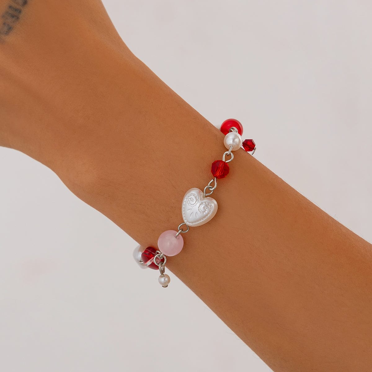 Chic Star Heart Pearl Crystal Chain Bracelet - ArtGalleryZen