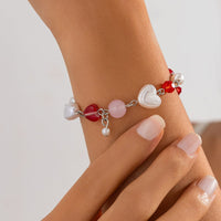 Thumbnail for Chic Star Heart Pearl Crystal Chain Bracelet - ArtGalleryZen