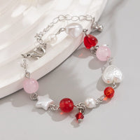 Thumbnail for Chic Star Heart Pearl Crystal Chain Bracelet - ArtGalleryZen