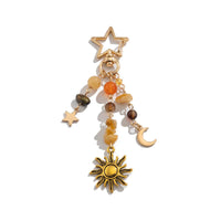 Thumbnail for Chic Star Sun Moon Pendant Turquoise Stone Chain Keychain - ArtGalleryZen