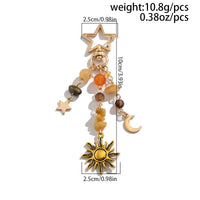 Thumbnail for Chic Star Sun Moon Pendant Turquoise Stone Chain Keychain - ArtGalleryZen