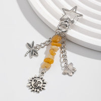 Thumbnail for Chic Star Sun Moon Pendant Turquoise Stone Chain Keychain - ArtGalleryZen