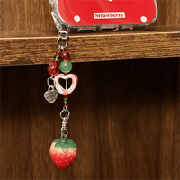 Thumbnail for Chic Strawberry Crystal Inlaid Bowknot iPhone Case With Accessories - ArtGalleryZen