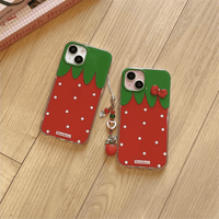 Thumbnail for Chic Strawberry Crystal Inlaid Bowknot iPhone Case With Accessories - ArtGalleryZen