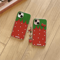 Thumbnail for Chic Strawberry Crystal Inlaid Bowknot iPhone Case With Accessories