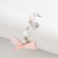 Thumbnail for Chic Strawberry Heart Charm Bowknot Pearl Chain Bracelet