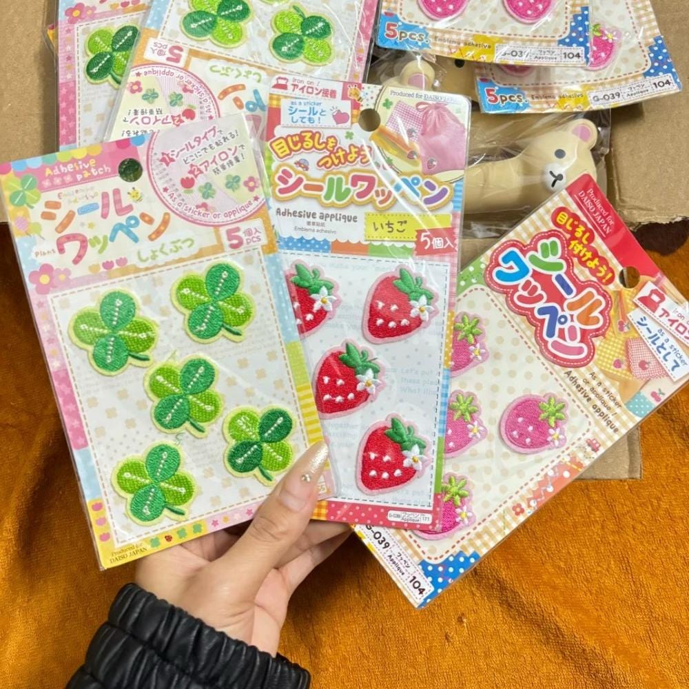 Chic Strawberry Lucky Clover Embroidery Patches DIY Decoration Stickers - ArtGalleryZen