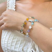 Thumbnail for Chic Sun Moon Charm Pearl Crystal Chain Matching Bracelet Set - ArtGalleryZen