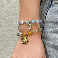 Thumbnail for Chic Sun Moon Charm Pearl Crystal Chain Matching Bracelet Set