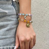 Thumbnail for Chic Sun Moon Charm Pearl Crystal Chain Matching Bracelet Set