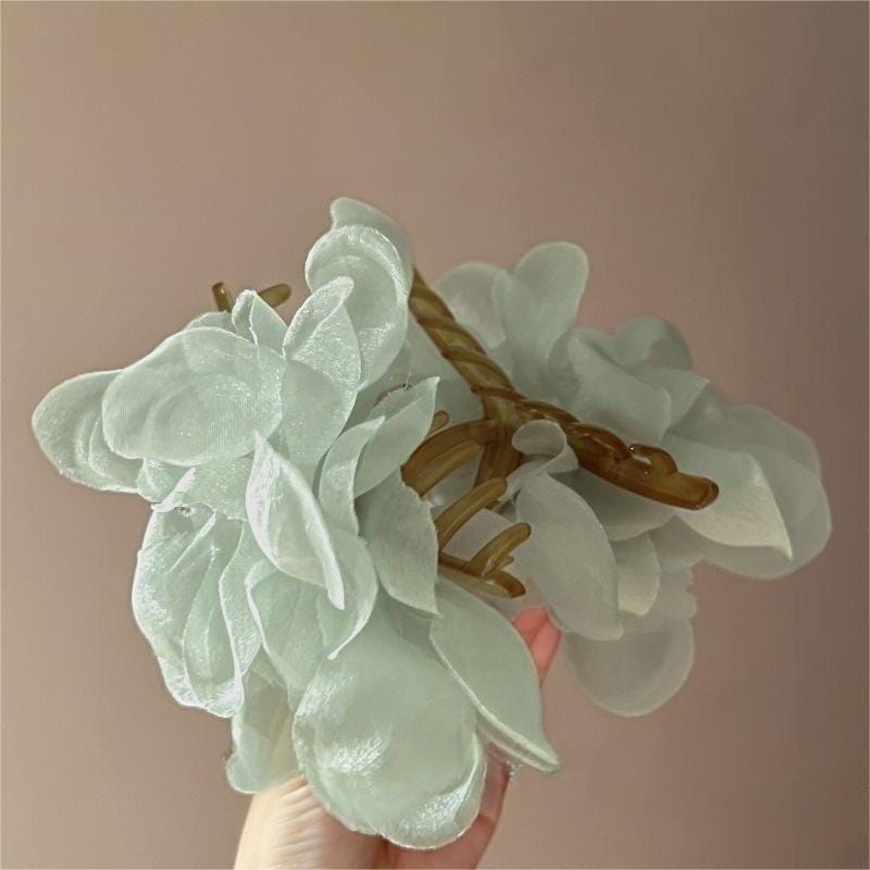 Chic Sweet Floral Lace Pearl Hair Clip Claw - ArtGalleryZen