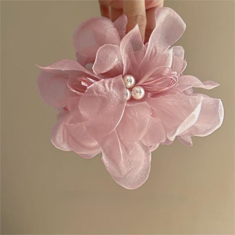 Chic Sweet Floral Lace Pearl Hair Clip Claw - ArtGalleryZen