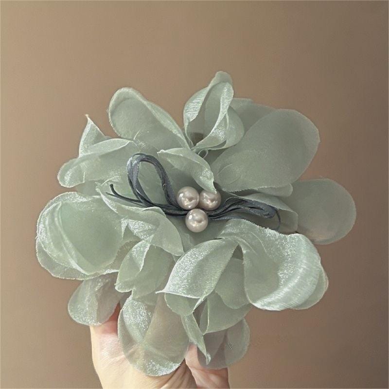 Chic Sweet Floral Lace Pearl Hair Clip Claw