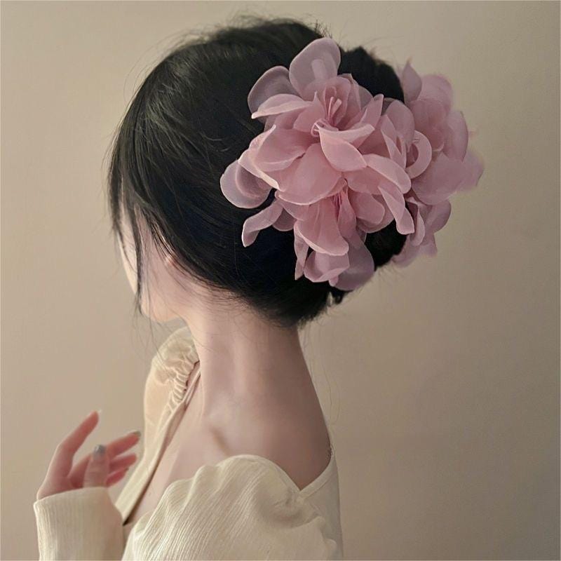 Chic Sweet Floral Lace Pearl Hair Clip Claw