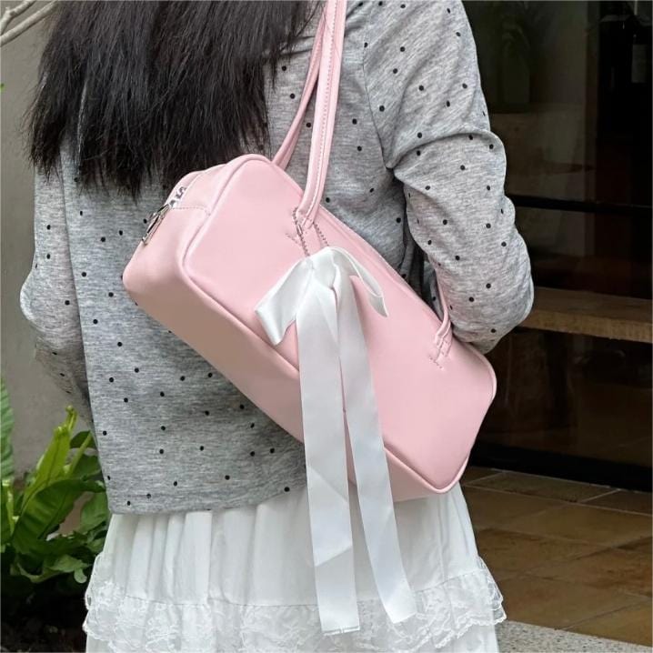 Chic Sweet Star Ribbon Bowknot Leather Shoulder Bag - ArtGalleryZen