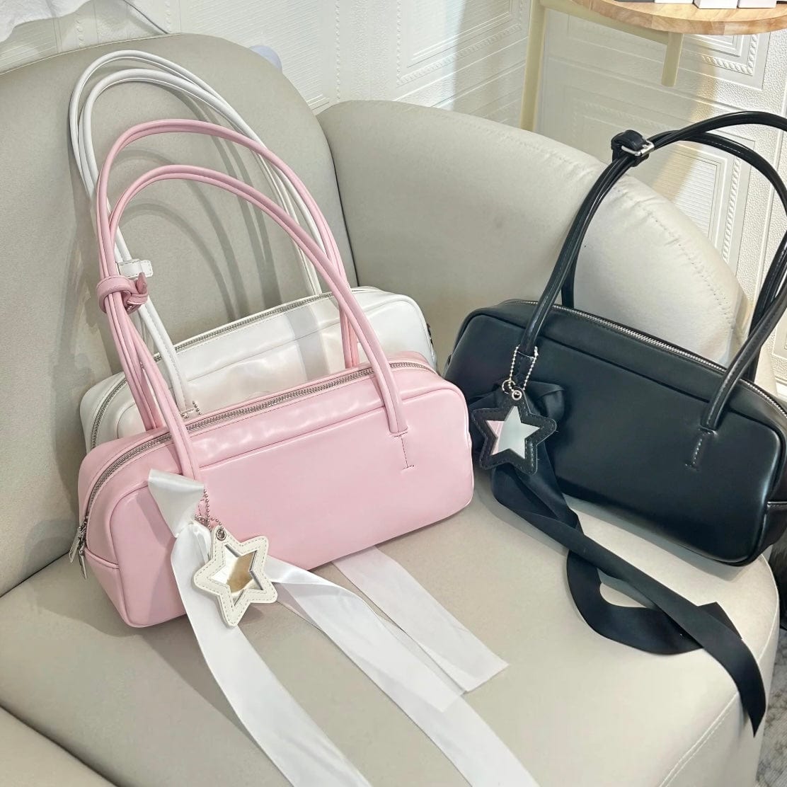 Chic Sweet Star Ribbon Bowknot Leather Shoulder Bag