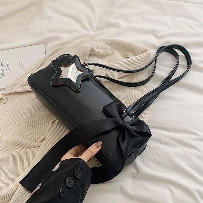 Chic Sweet Star Ribbon Bowknot Leather Shoulder Bag