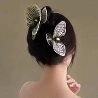Thumbnail for Chic Textured Orchid Flower Hair Clip Hair Claw - ArtGalleryZen