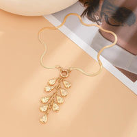 Thumbnail for Chic Textured Waterdrop Tassel Herringbone Necklace