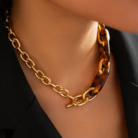 Thumbnail for Chic Toggle Clasp Chunky Leopard Acrylic Necklace - ArtGalleryZen
