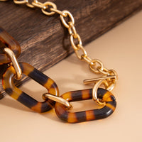 Thumbnail for Chic Toggle Clasp Chunky Leopard Acrylic Necklace - ArtGalleryZen