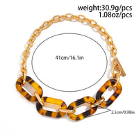 Thumbnail for Chic Toggle Clasp Chunky Leopard Acrylic Necklace - ArtGalleryZen