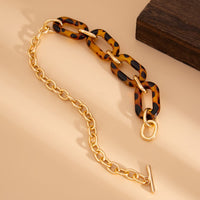 Thumbnail for Chic Toggle Clasp Chunky Leopard Acrylic Necklace