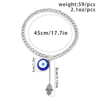 Thumbnail for Chic Toggle Clasp Evil Eye Hamsa Curb Chain Necklace - ArtGalleryZen