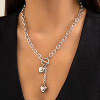 Thumbnail for Chic Toggle Clasp Heart Pendant Cable Chain Necklace - ArtGalleryZen