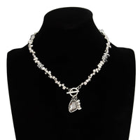 Thumbnail for Chic Toggle Clasp Rhinestone Pendant Pearl Irregular Beaded Necklace - ArtGalleryZen