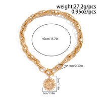 Thumbnail for Chic Toggle Clasp Sun Pendant Rope Chain Choker Necklace